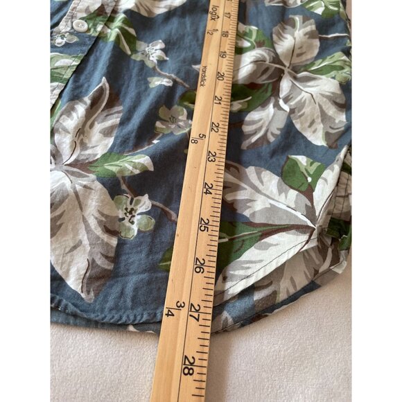 J. Crew Mens Hawaiian Leaf Print Button-Up Shirt Size S 100% Cotton Short Sleeve - Picture 4 of 8